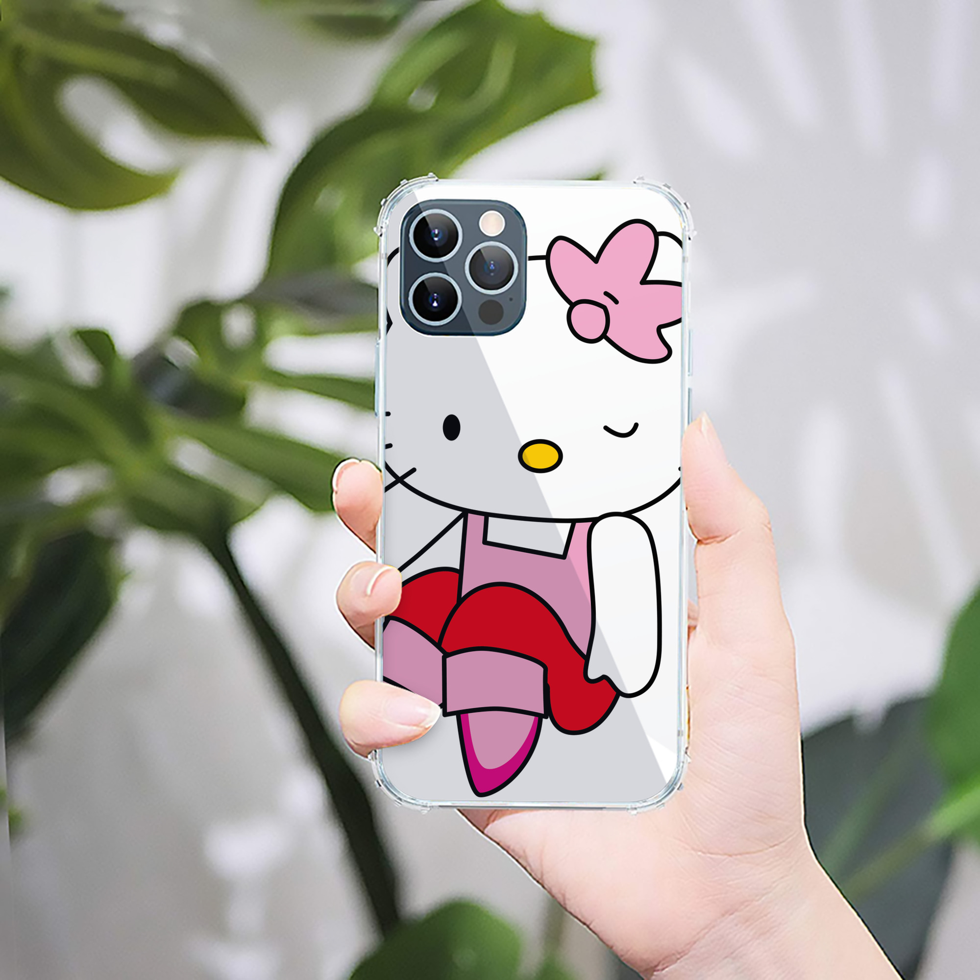 （画像用） Hello Kitty ハローキティ 【iPhone 12シリーズ対応】透明スマホケース（クリアソフトケース）